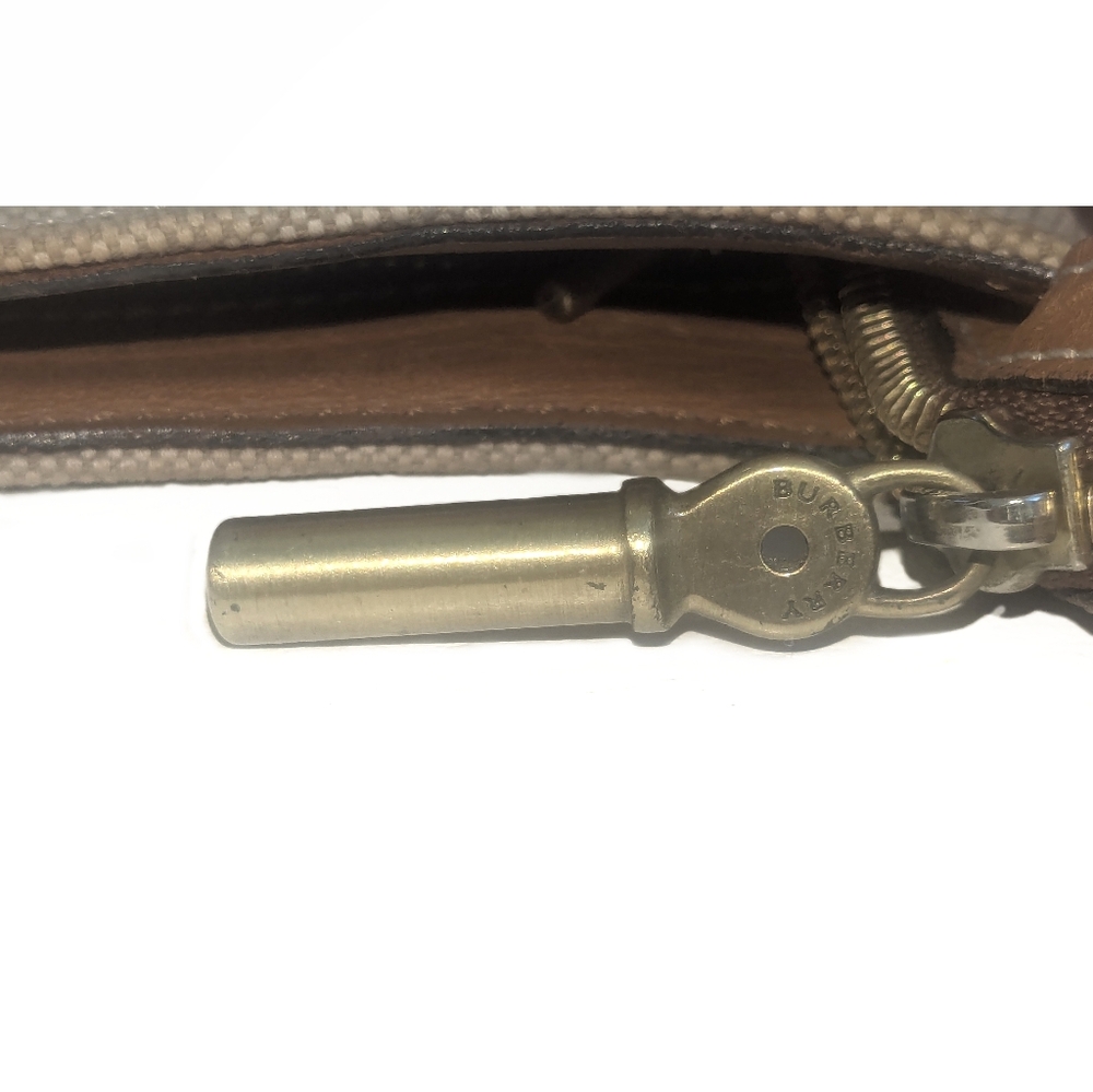 Burberry RARE Horse Bit Cream Canvas & Leather Top Handle Vintage Shoulder Bag - Picture 11 of 14